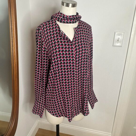 Equipment graphic houndstooth print blouse - Picture 5 of 9